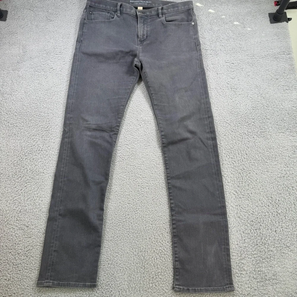 Banana Republic The Traveler‎ Slim Fit Gray Pants Mens 33x33 Stretch Denim Jeans